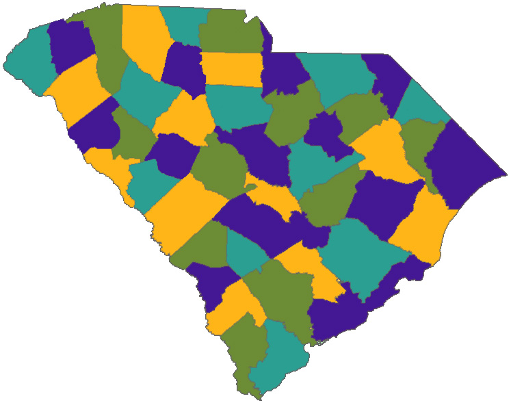 Map of South Carolina's Counties